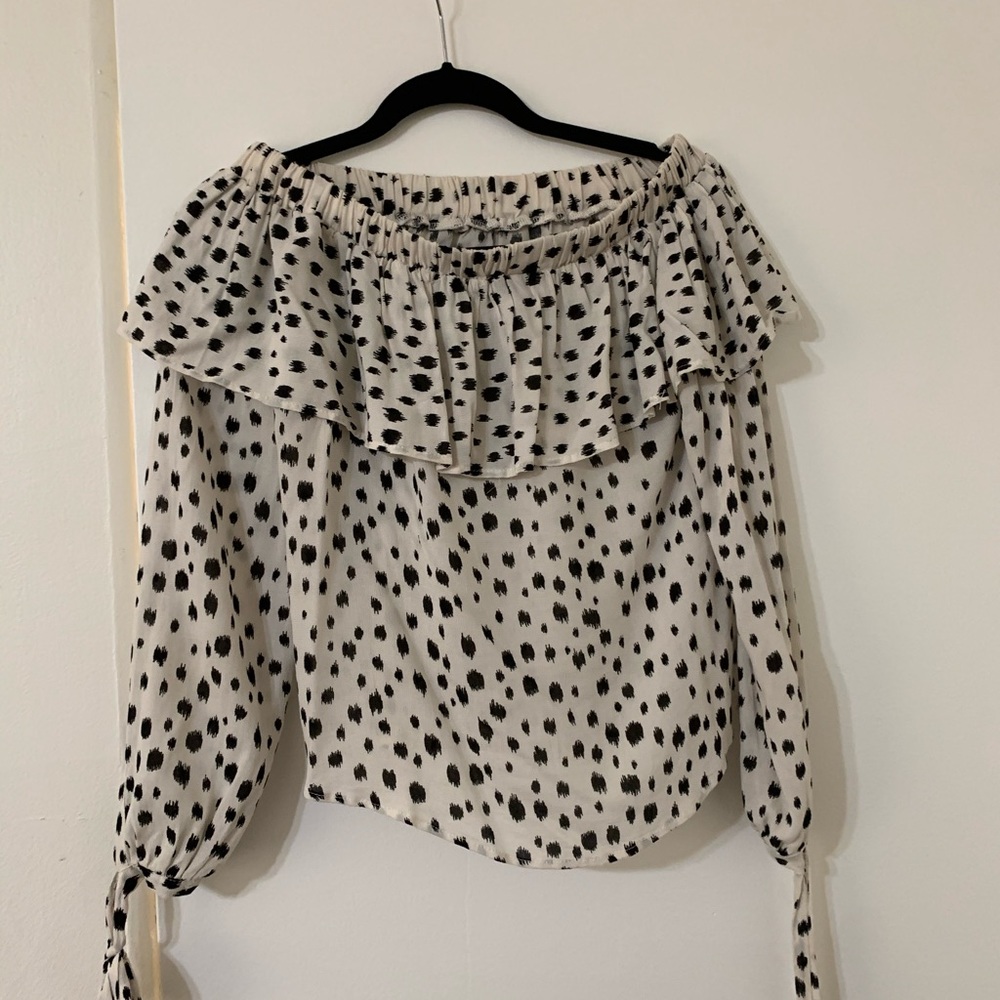 Black and White off the shoulder blouse